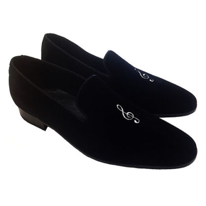 Slippers con ricamo chiave di violino