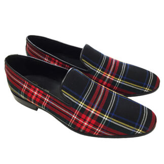 Mocassino slippers in tessuto tartan