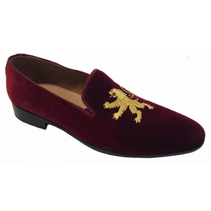 Slippers in velluto con ricamo grifone - immagine 2