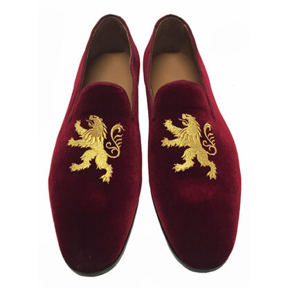 Slippers in velluto con ricamo grifone - immagine 3