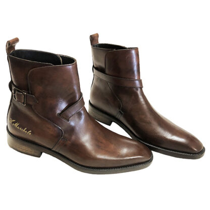Stivaletti vintage con fibbia in pelle - immagine 2