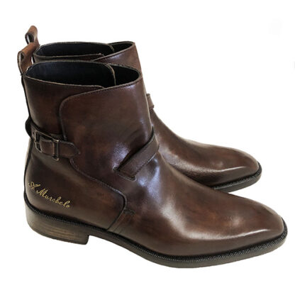 Stivaletti vintage con fibbia in pelle - immagine 3